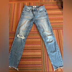 Paige Distressed Ankle Jeans Size 25 Raw Hem